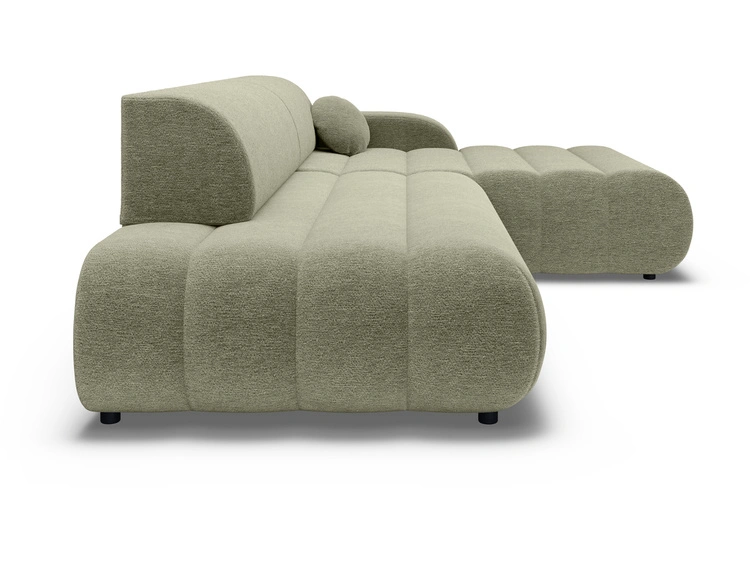 Ecksofa L-Form mit Schlaffunktion und Bettkasten Lisso Rechts Grün