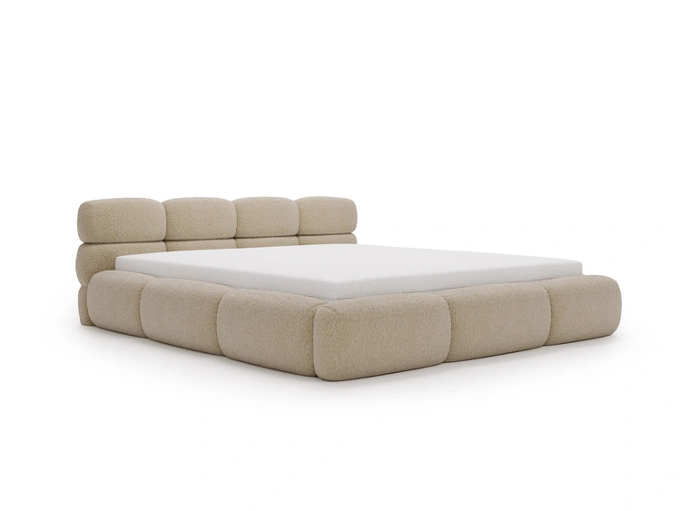 Polsterbett mit Bettkasten und Bettrost 180x200 Sweet Low Dunkelbeige