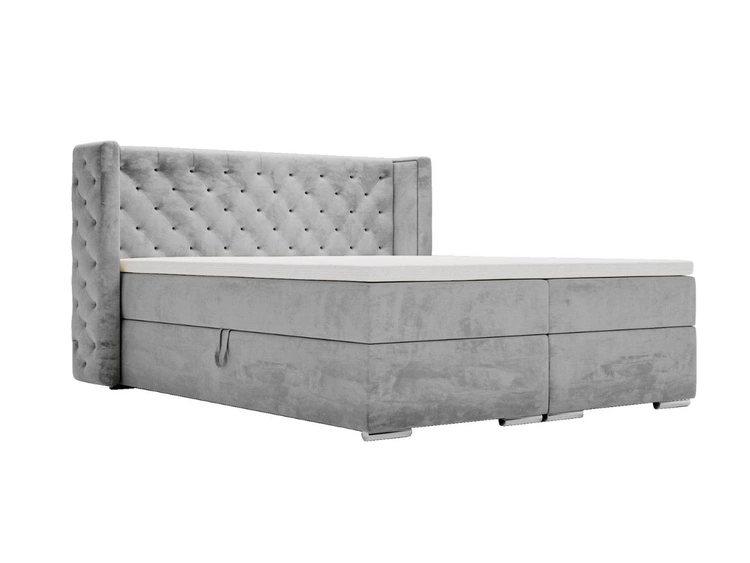 Boxspringbett mit Bettkasten 180x200 Lion Grau