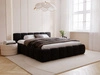 Polsterbett ohne Bettkasten mit Lattenrost 120x200 Cloud Low aus Samtstoff Schwarz