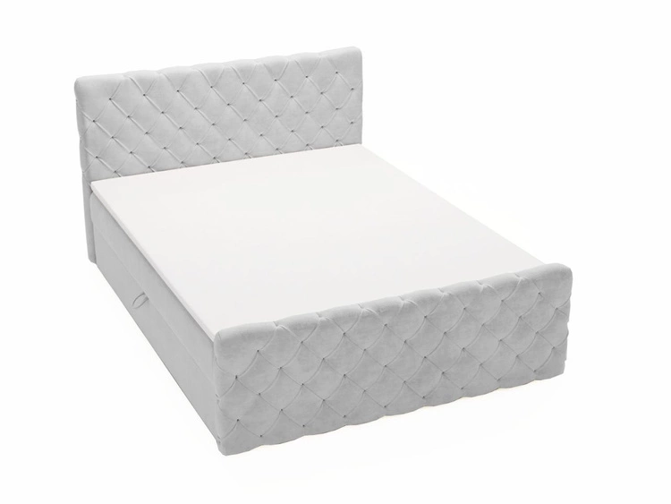 Boxspringbett mit Bettkasten 160x200 Lunaris Hellgrau