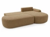 Ecksofa L-Form Rechts mit Schlaffunktion und Bettkasten Aurio O Hellbraun