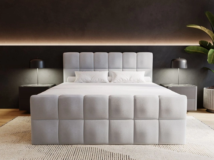 Boxspringbett mit Bettkasten 140x200 Alicante Grau