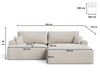 Ecksofa L-Form mit Schlaffunktion und Bettkasten Serene Rechts Beige