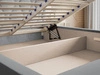 Polsterbett mit Bettkasten und Lattenrost 160x200 Tasso Beige