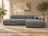 Ecksofa L-Form mit Schlaffunktion und Bettkasten Lisso Rechts Grau