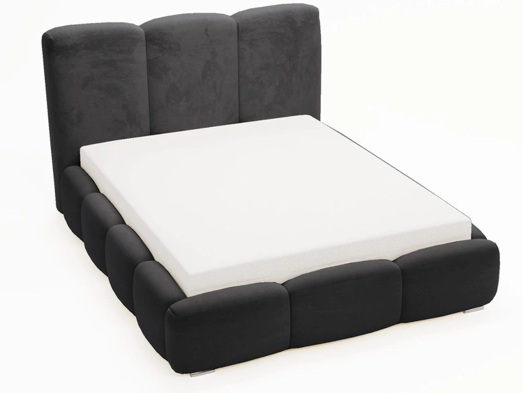 Polsterbett mit Bettkasten und Lattenrost 120x200 Bubble Schwarz