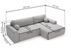 Ecksofa L-Form mit Schlaffunktion und Bettkasten Savana Links Bouclé-Stoff Creme