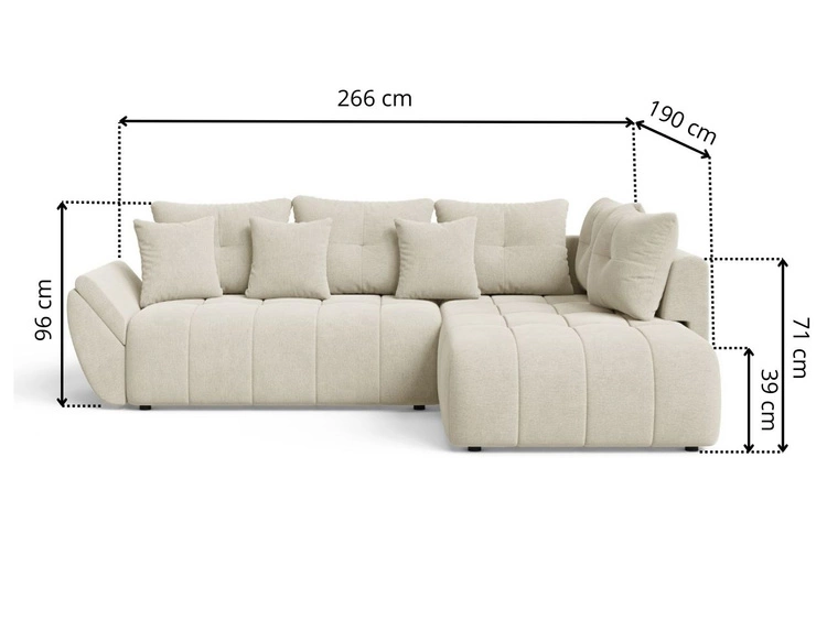 Ecksofa L-Form mit Schlaffunktion und Bettkasten Genoa Anthrazit