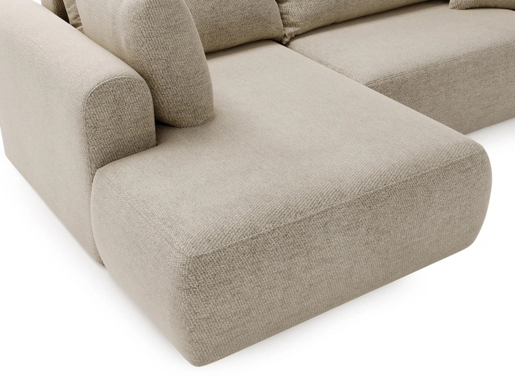 Ecksofa L-Form mit Schlaffunktion und Bettkasten Savana Bis Beige