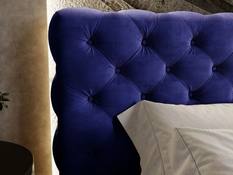 Polsterbett mit Bettkasten und Lattenrost 180x200 Apollo Blau