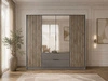 Kleiderschrank mit Spiegel 206 cm Macron Grau, Artisan Eiche