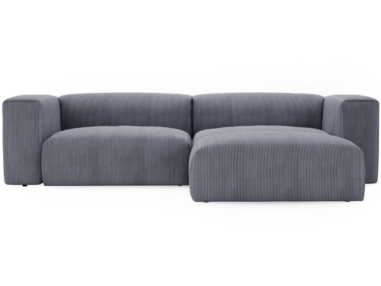 Ecksofa L-Form Rechts Moderne Cord Ecksofa Landi Grau
