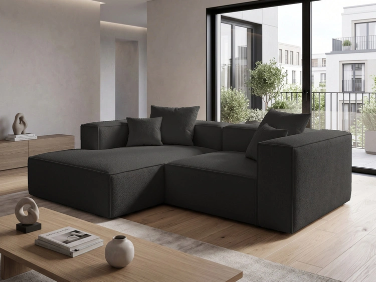 Ecksofa L Links Vellaro Schwarz