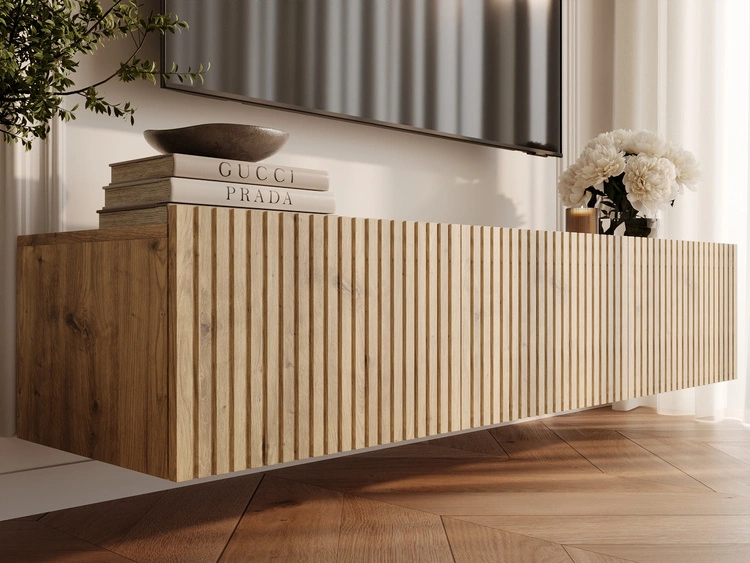 TV-Lowboard mit Türen 150 cm Kioto Artisan Eiche