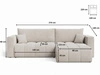 Ecksofa L-Form mit Schlaffunktion und Bettkasten Neva Grau