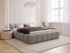 Polsterbett ohne Bettkasten mit Lattenrost 180x200 Cloud Low aus Samtstoff Grau