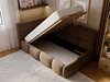Gepolstertes Jugend-Einzelbett mit Bettkasten und Holzrost 90x200 Modo One Rechts Braun