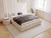 Polsterbett ohne Bettkasten mit Lattenrost 160x200 Cloud Low aus Samtstoff Beige