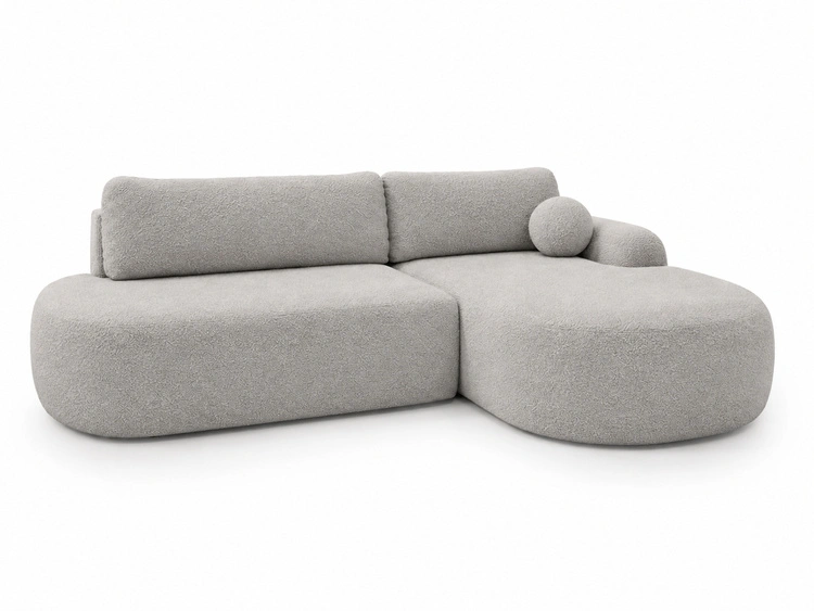 Ecksofa L-Form Rechts mit Schlaffunktion und Bettkasten Aurio O Grau