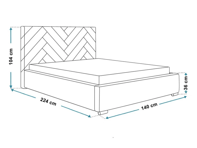 Polsterbett mit Bettkasten und Lattenrost 120x200 Toreto Dunkelblau