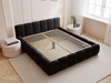 Polsterbett ohne Bettkasten mit Lattenrost 120x200 Cloud Low aus Samtstoff Schwarz