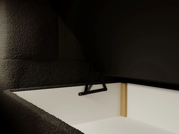Boxspringbett mit Bettkasten 200x200 Bouclé-Stoff Alicante Schwarz