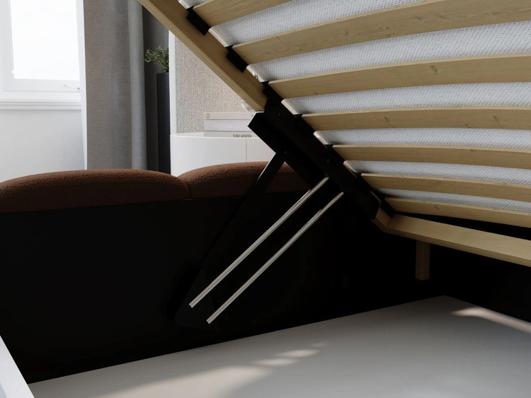 Polsterbett mit Bettkasten und Lattenrost 140x200 Modo Braun