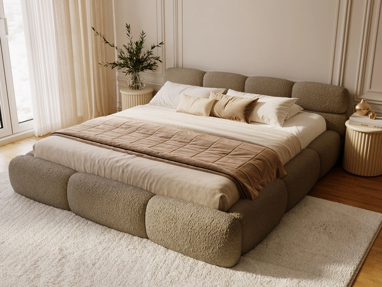 Polsterbett mit Bettkasten und Bettrost 180x200 Sweet Low Braun