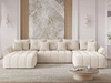 Wohnlandschaft mit Schlaffunktion und Bettkasten Decor U Beige