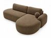Ecksofa L-Form Rechts mit Schlaffunktion und Bettkasten Aurio O Braun
