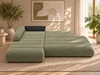 Ecksofa L-Form mit Schlaffunktion und Bettkasten Lisso Links Grün