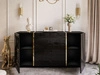 Wohnzimmer-Set im Glamour-Stil Lunelie Schwarz Hochglanz