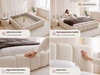 Polsterbett ohne Bettkasten mit Lattenrost 160x200 Cloud Low aus Samtstoff Braun