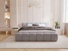 Polsterbett ohne Bettkasten mit Lattenrost 200x200 Cloud Low aus Samtstoff Grau